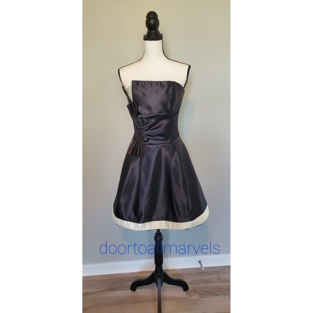 Jessica McClintock Gunne Sax Formal Dress Juniors sz 5 Strapless Satin Crinoline